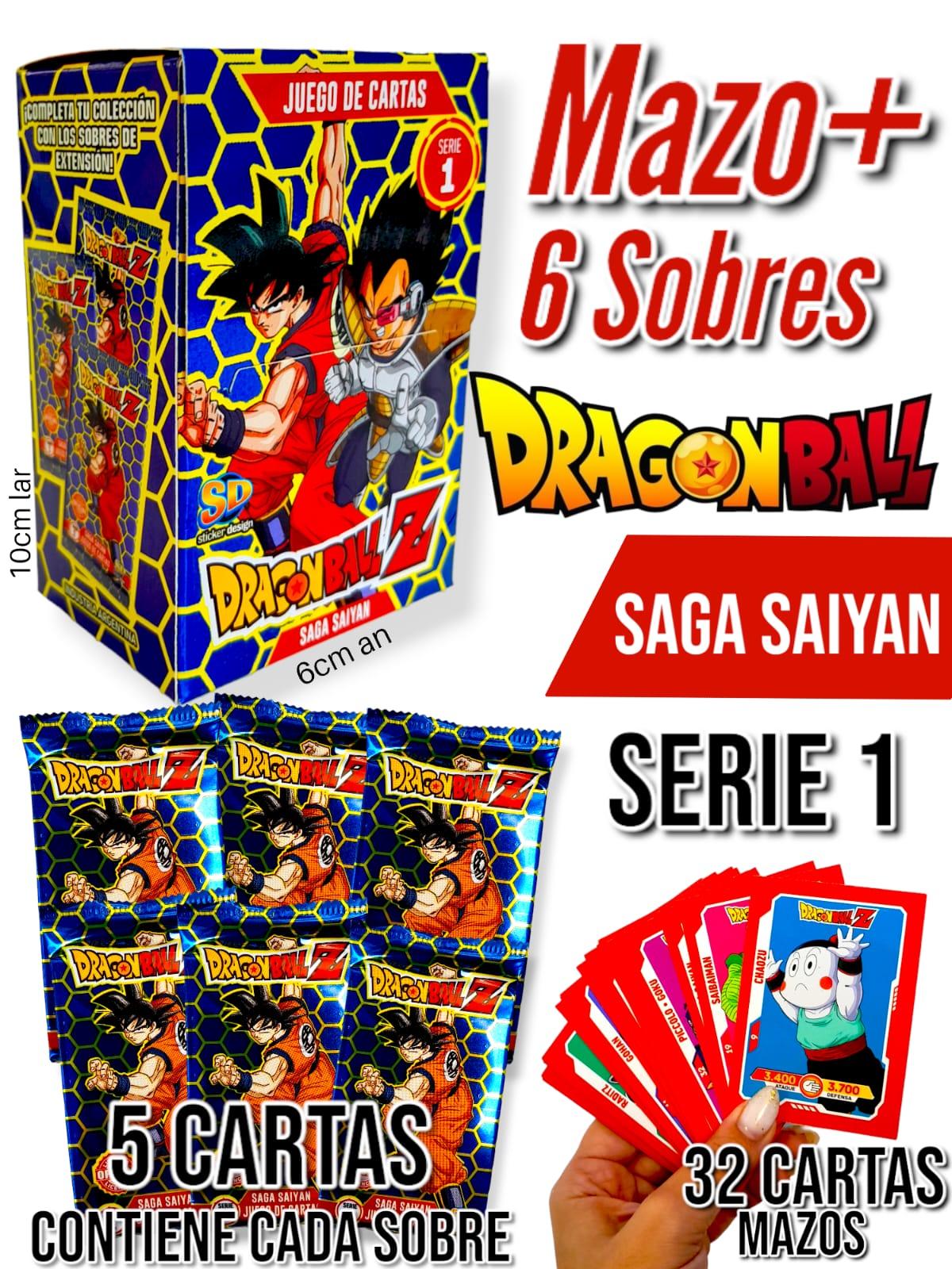 Mazo+ 6 Sobres Dragon Ball Z Saga Saiyan Serie 1 